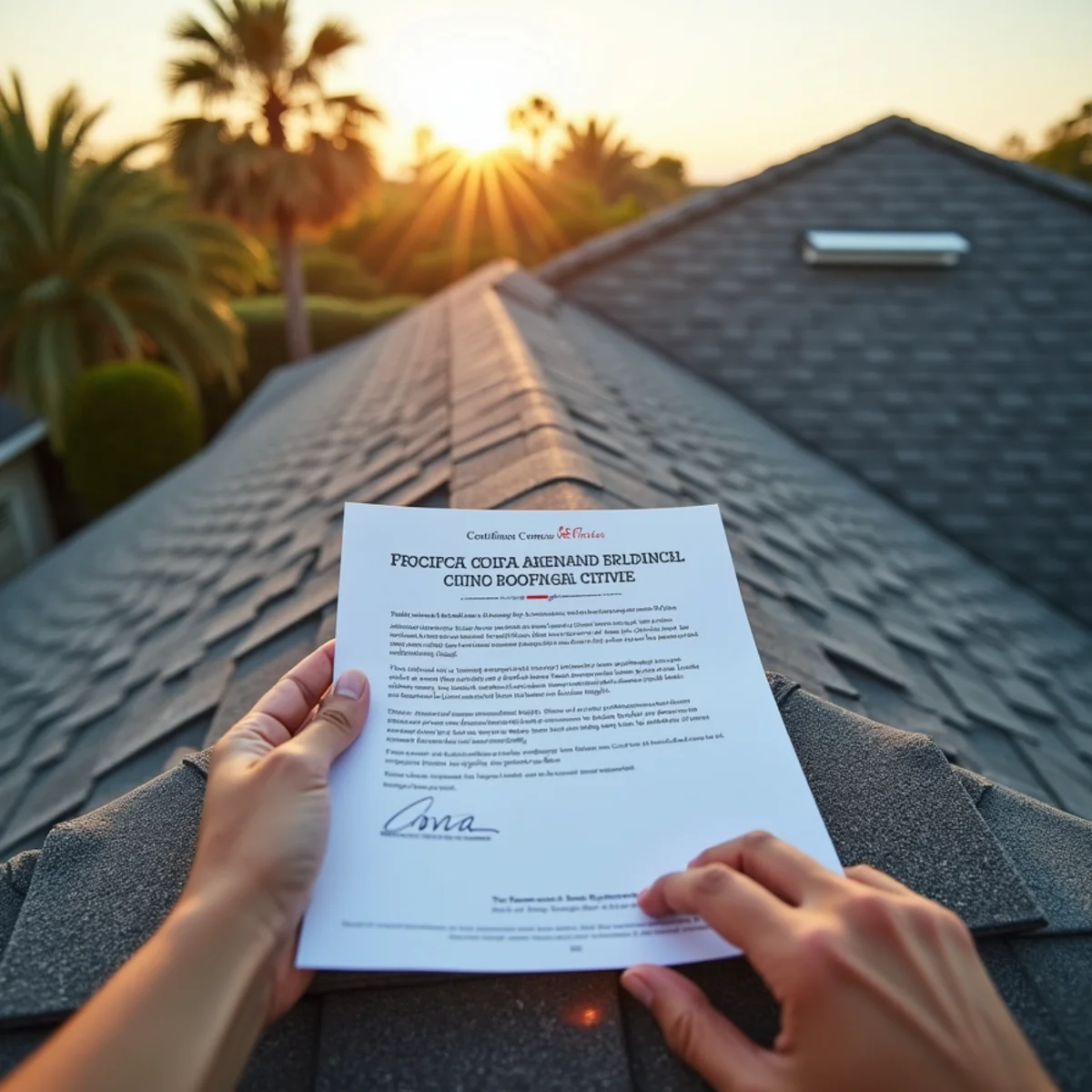 Newly completed Florida Building Code compliant roof replacement with wind mitigation certificate
