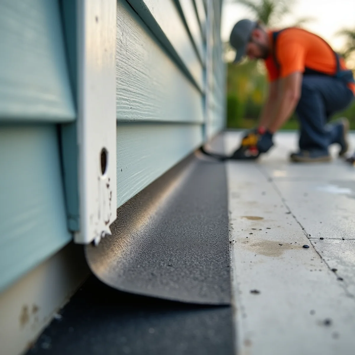 Two-ply modified bitumen membrane flashing correctly installed under wall siding