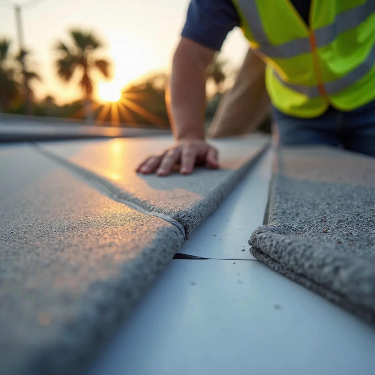 Watertight flashing transition where Florida room addition joins manufactured home roof