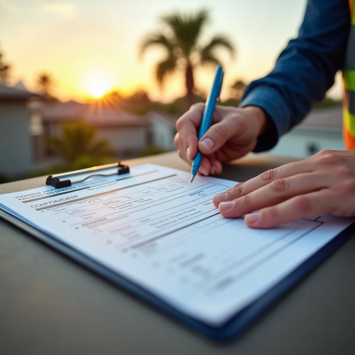 Florida Wind Mitigation Inspection Form OIR-B1-1802 confirming metal roof insurance discounts