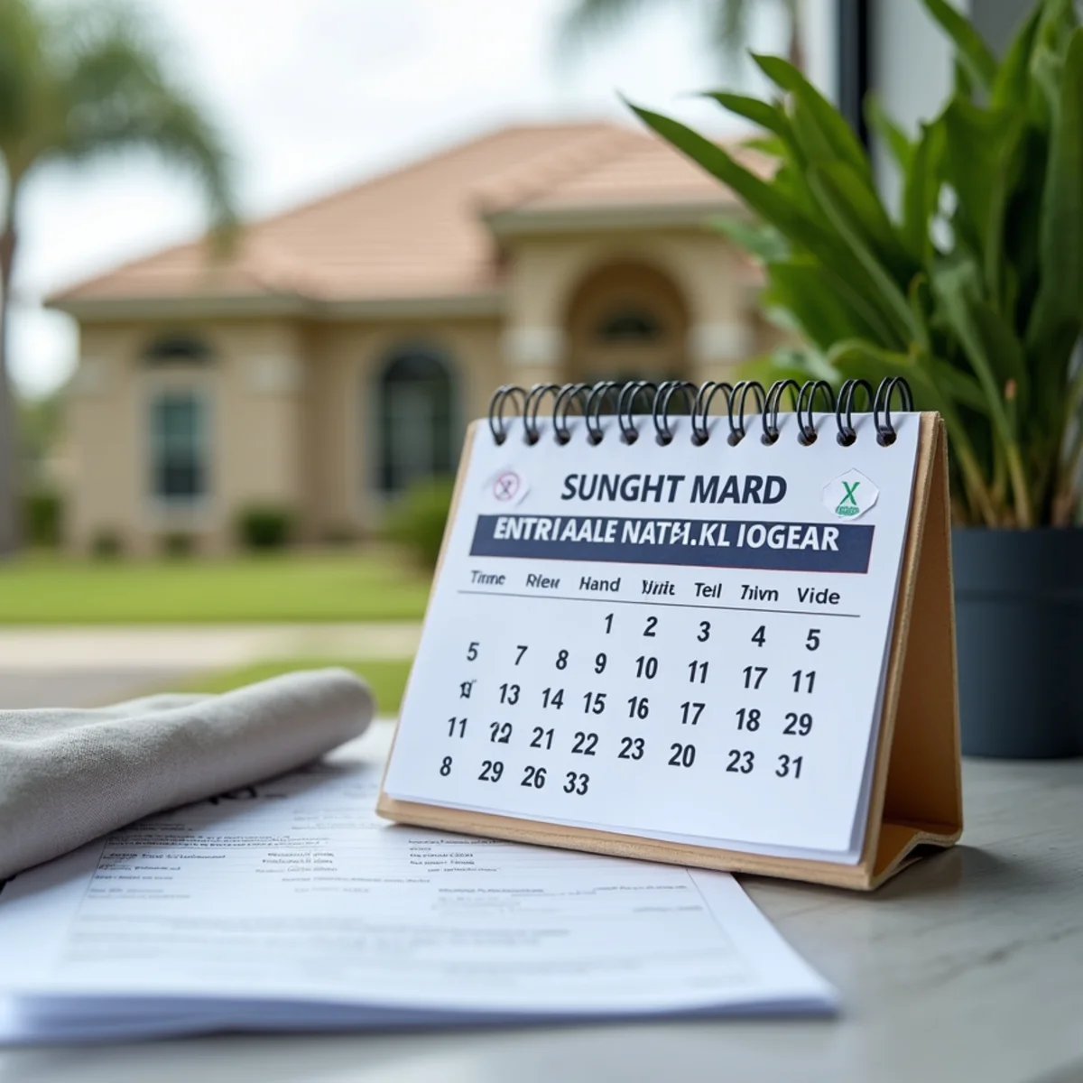 Tracking Florida Statute 627.70132 claim filing deadlines on a desk calendar